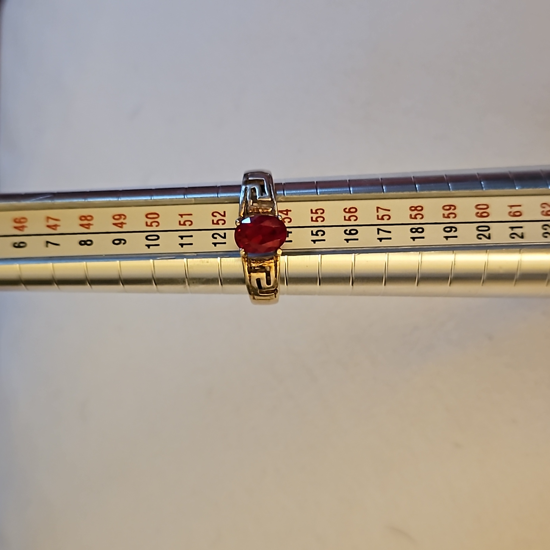 Sterling Silver & Ruby Ring 6.5